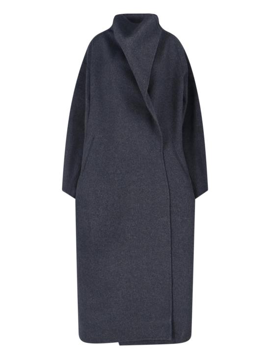 26FW 더프랭키샵 코트 LEROY FUNNEL NECK WOOL COAT DARK GREY MELANGE