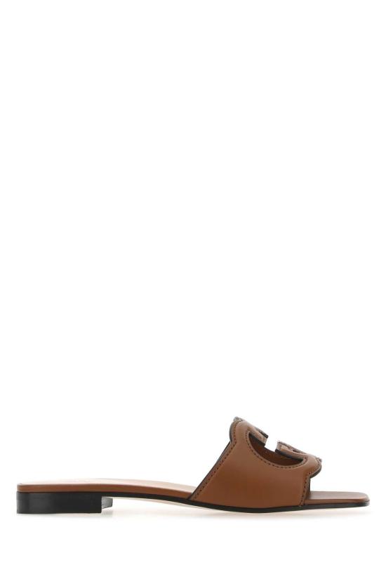  구찌 인터로킹 G 컷아웃 슬라이드 샌들 694451US000 2535 BROWN