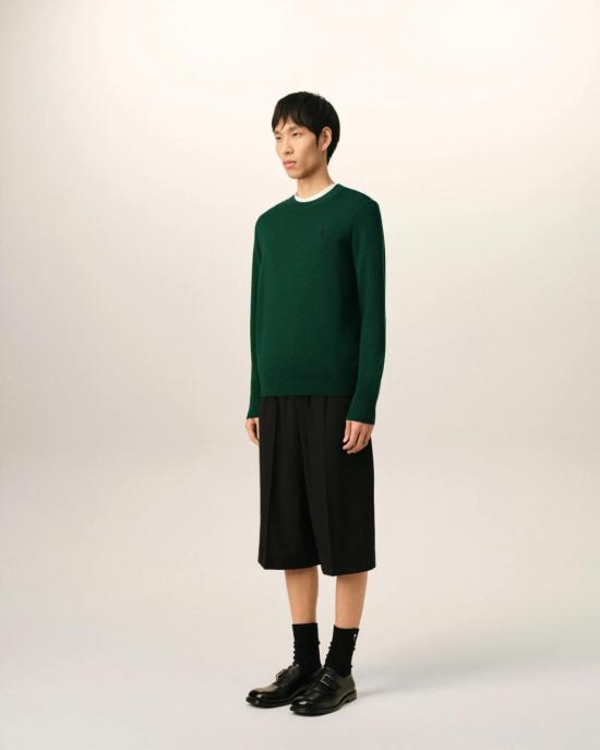 26FW 아미 ADC 크루넥 스웨터 HKS826 001 A258 BOTTLE GREEN BLACK DOM - AMI