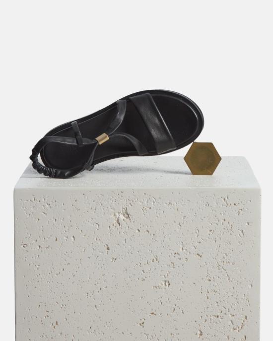 코클리코 샌들 올랜도 웨지  블랙 가죽 - COCLICO