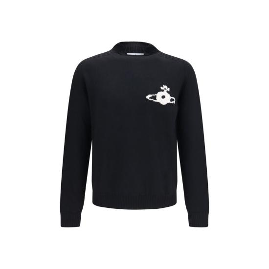 26FW 비비안웨스트우드 알렉스 오브 로고 크루넥 니트 VI2701003LY005EN401BB BLACK