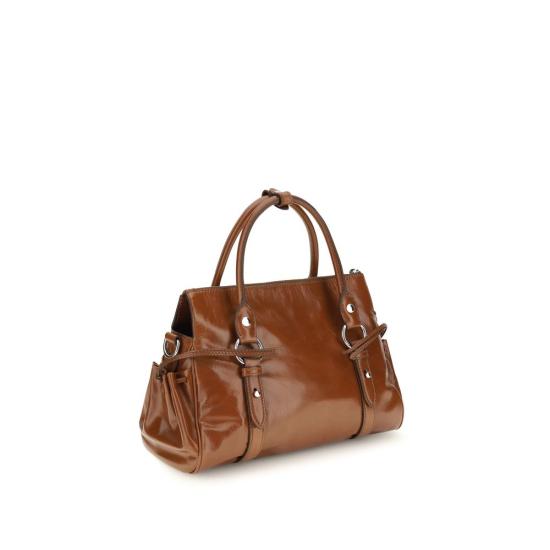 26FW 미우미우 LUCIDA 레더 토트백 MI5BA333VOOO2A44F0BW5BB BROWN - MIU MIU