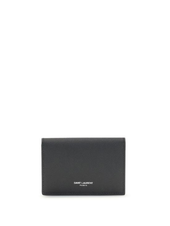 26FW 생로랑 그랑 드 뿌드르 텍스처 레더 클래식 파리 명함 케이스 469338BTY7N 1000 BLACK