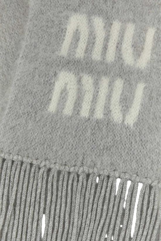 26FW 미우미우 울 모헤어 머플러 5FS0622CQD F0031 GRAY - MIU MIU