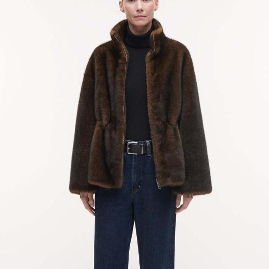  AR STUDIO 무스탕 Ar Studio Frankie 인조 밍크 재킷 올리브 - OTHER BRANDS