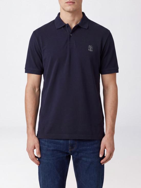 26FW 브루넬로 쿠치넬리 피케 폴로 셔츠 ME8548788 CD325 Blue