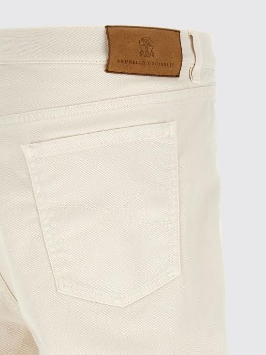 26FW 브루넬로 쿠치넬리 스트레이트 팬츠 M277PO2090 C7007 White 1 - BRUNELLO CUCINELLI
