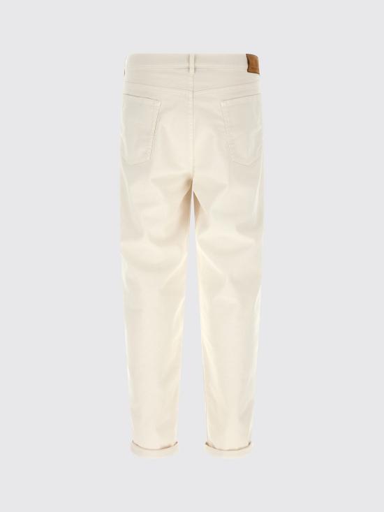 26FW 브루넬로 쿠치넬리 스트레이트 팬츠 M277PO2090 C7007 White 1 - BRUNELLO CUCINELLI