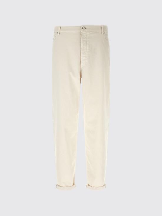 26FW 브루넬로 쿠치넬리 스트레이트 팬츠 M277PO2090 C7007 White 1 - BRUNELLO CUCINELLI