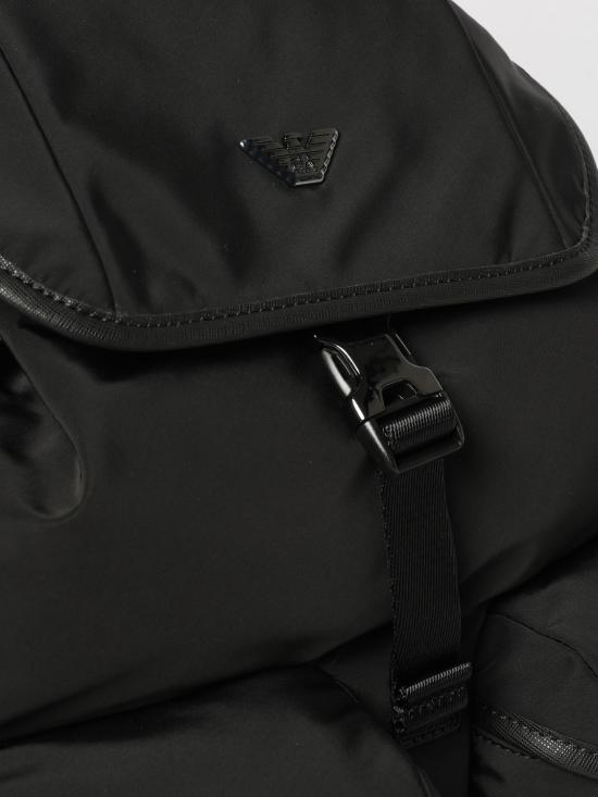 26FW 엠포리오 아르마니 로고 플랩 버클 백팩 EM004503AF28784 UC001 Black - EMPORIO ARMANI