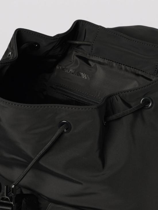 26FW 엠포리오 아르마니 로고 플랩 버클 백팩 EM004503AF28784 UC001 Black - EMPORIO ARMANI