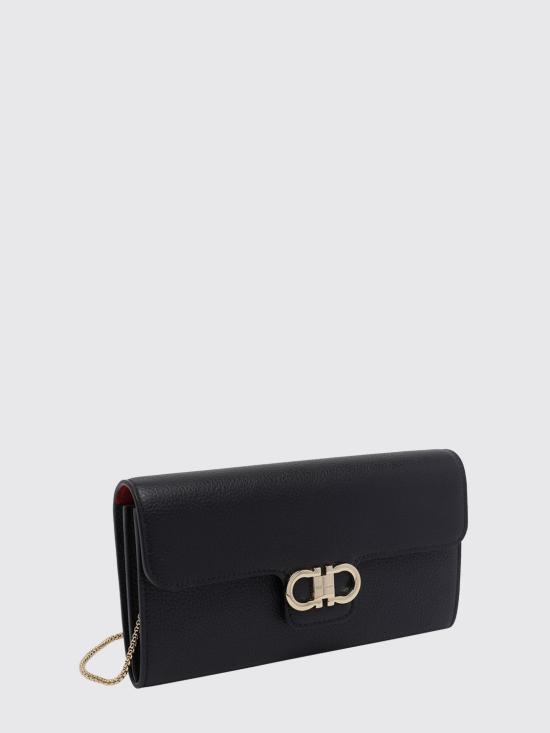 26FW 살바토레 페라가모 간치니 체인 장지갑 220981 785769 NER RED Black - SALVATORE FERRAGAMO
