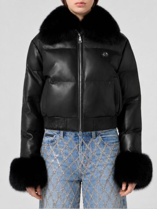 26FW 필립 플레인 가죽 자켓 FAFCWLB1214PLE010N 02 Black