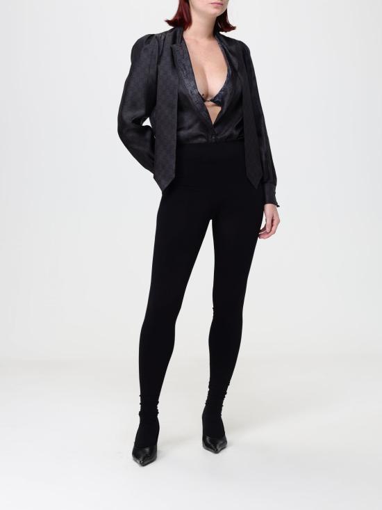 26FW 구찌 보우 디테일 프린트 실크 트윌 셔츠 보우 디테일 프린트 실크 트윌 셔츠 860513ZAUUN 1120 Black - GUCCI