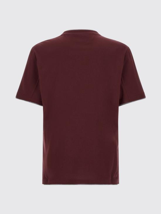26FW 브루넬로 쿠치넬리 자수 로고 티셔츠 M0B137427 CBB64 Burgundy - BRUNELLO CUCINELLI