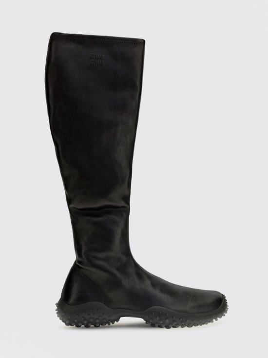 26FW 미우미우 스트레치 나파 레더 부츠 5W805EFA045L68 F0002 Black