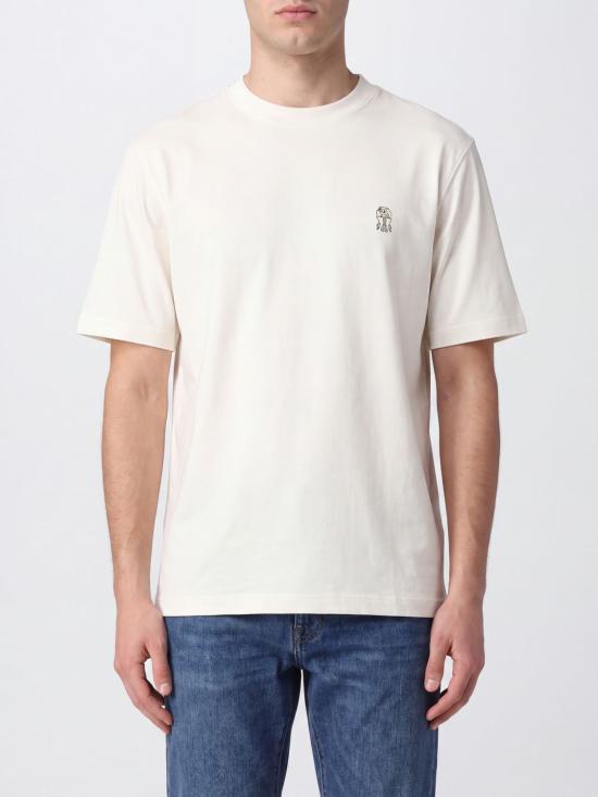 26FW 브루넬로 쿠치넬리 코튼 저지 크루넥 티셔츠 M0B138440 CJB65 White