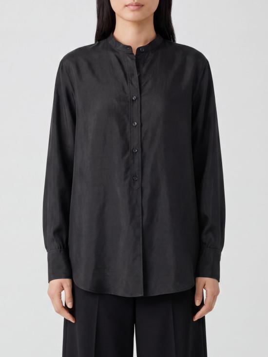 26FW 더로우 긴소매 밴드 칼라 셔츠 R000560W4640 BLK Black