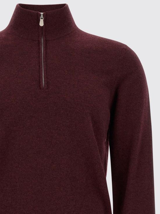 26FW 브루넬로 쿠치넬리 캐시미어 집업 니트 M2200124 CNU36 Burgundy - BRUNELLO CUCINELLI
