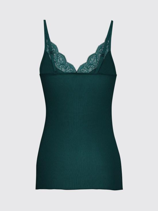 26FW 생로랑 레이스드 탱크탑 796843Y37SM 3011 Green - SAINT LAURENT