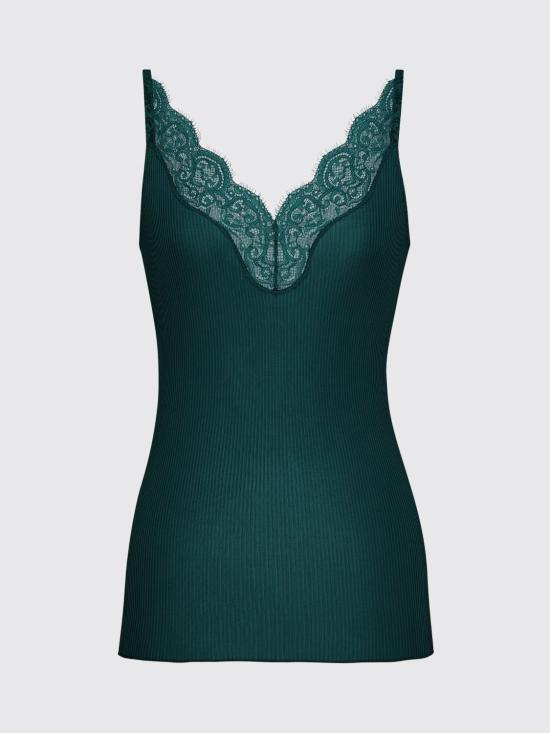 26FW 생로랑 레이스드 탱크탑 796843Y37SM 3011 Green - SAINT LAURENT