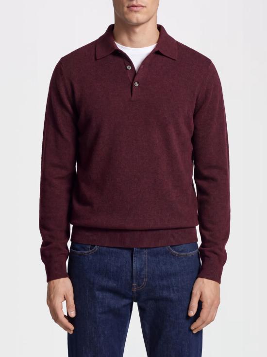 26FW 브루넬로 쿠치넬리 폴로 넥 캐시미어 스웨터 M2200295 CNU36 Burgundy