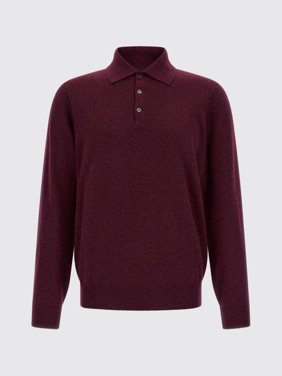 26FW 브루넬로 쿠치넬리 폴로 넥 캐시미어 스웨터 M2200295 CNU36 Burgundy - BRUNELLO CUCINELLI