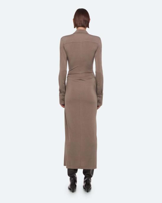  헬무트랭 롱 원피스 헬무트 랭 트위스티드 셔츠 드레스 폴른 록 - HELMUT LANG