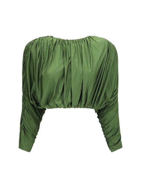 26FW 셀프 포트레이트 블라우스 AW26009TAG GREEN