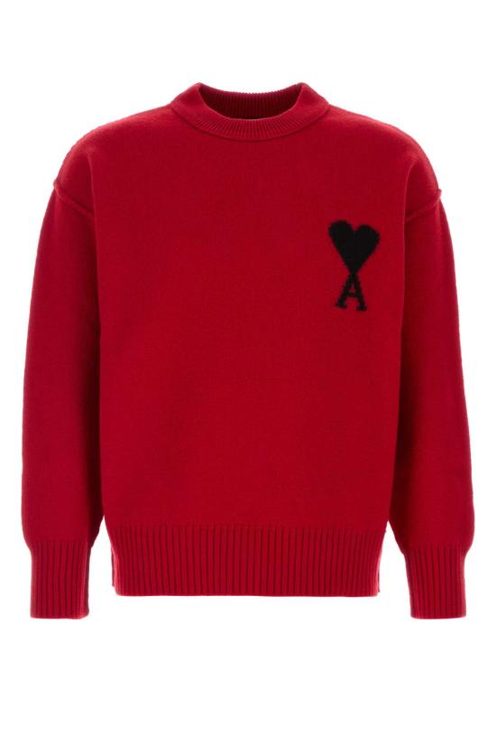 26FW 아미 빅 하트 울 크루넥 스웨터 UKS838018 A252 Red