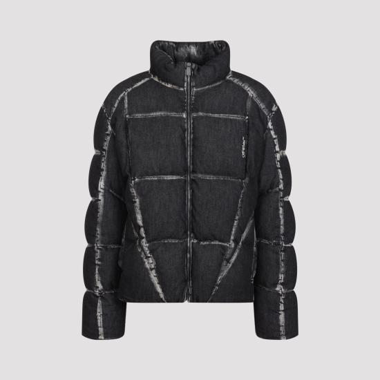26FW 오프화이트 숏패딩 44MED06DF26D001001 HIGHLIGHTED BLACK - OFF WHITE