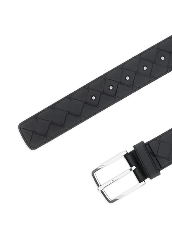 26FW 보테가베네타 인트레치아토 레더 벨트 609182V4KF1 8803 BLACK - BOTTEGA VENETA