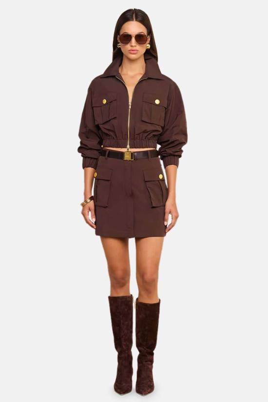  라장스 숏 스커트 3504NBV BROWN - L'AGENCE