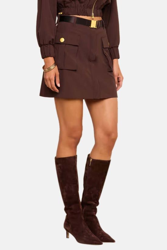  라장스 숏 스커트 3504NBV BROWN - L'AGENCE