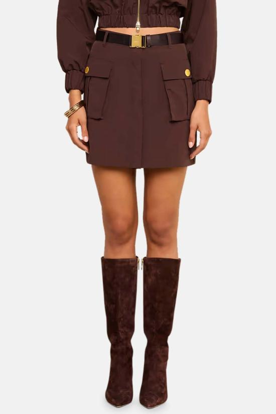  라장스 숏 스커트 3504NBV BROWN - L'AGENCE