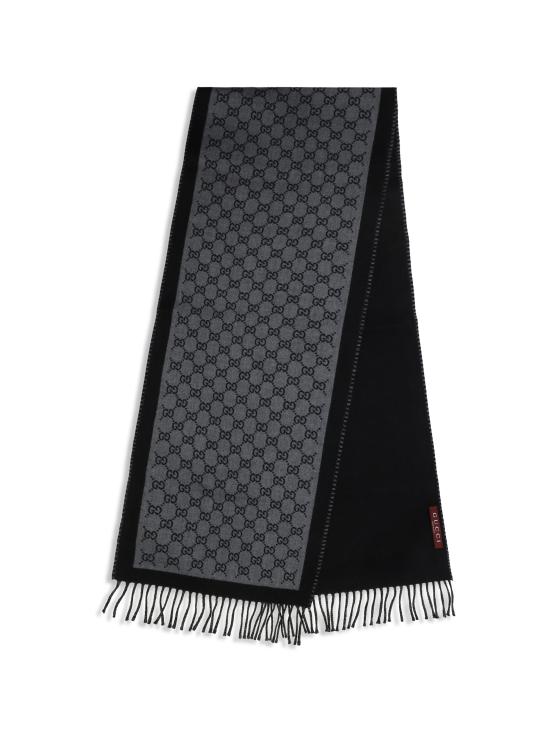 26FW 구찌 울 자카드 스카프 8355344G200 1360 GRAY - GUCCI