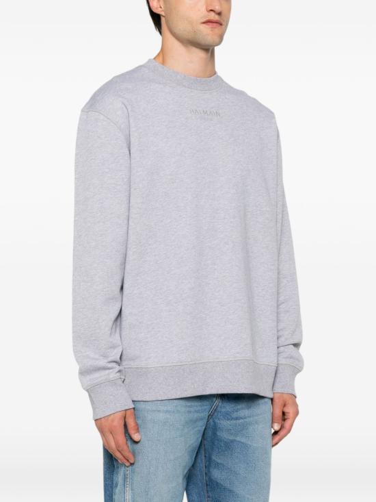 26FW 발망 긴팔 티셔츠 HH1JQ130BD10 YHD GREY DOM - BALMAIN