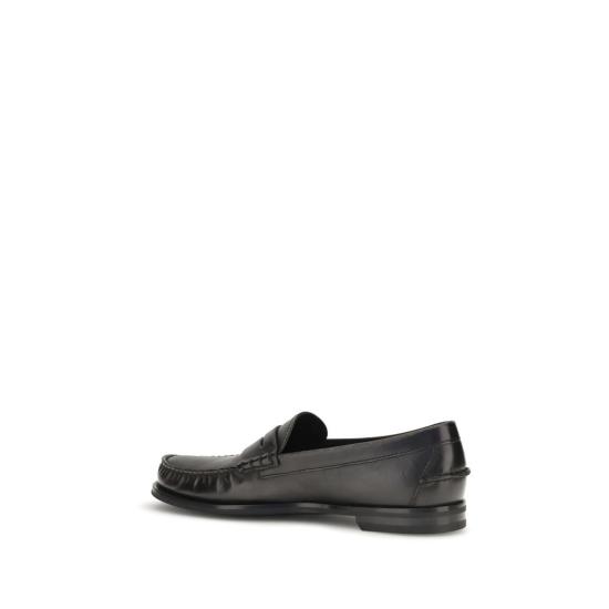 26FW 프라다 엔틱 레더 로퍼 PR2DB239FX0002HIIF0Y71BB BLACK - PRADA