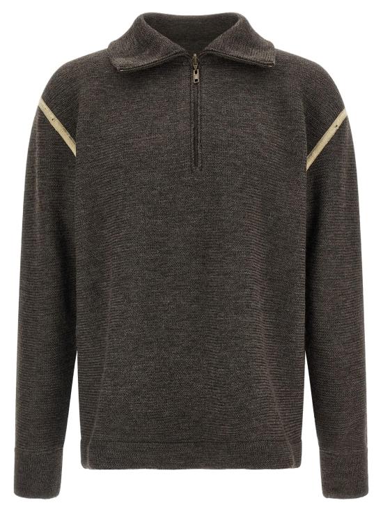 26FW 마르지엘라 쿼터 집업 울 스웨터 MA342246BM GRAY