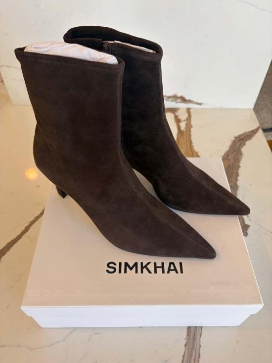  조나단 심카이 부츠 Jonathan Simkhai Katya 스트레치 스웨이드 앵클  카카오