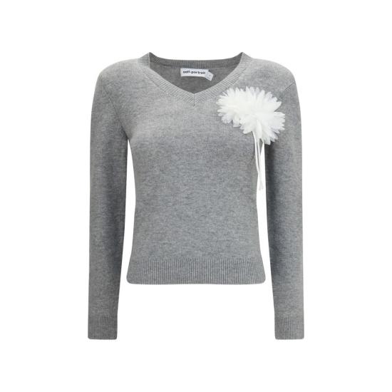 26FW 셀프 포트레이트 스웨터 SEAW26149TAGRGREYBB GRAY