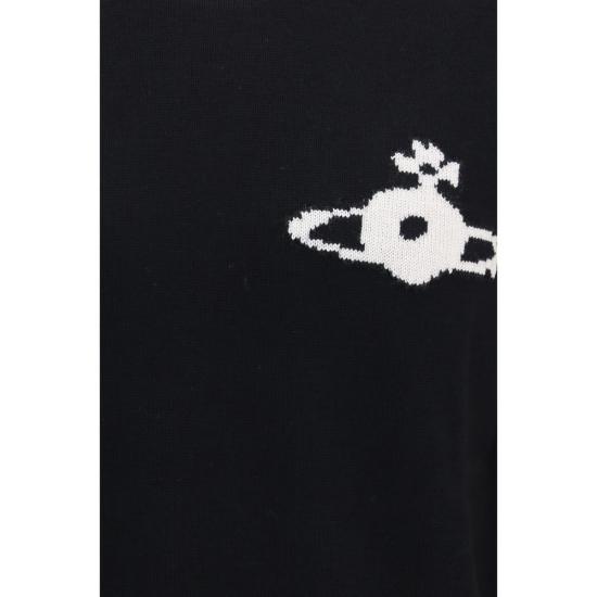 26FW 비비안웨스트우드 알렉스 오브 로고 크루넥 니트 VI2701003LY005EN401BB BLACK - VIVIENNE WESTWOOD