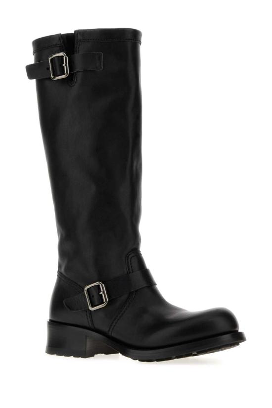 26FW 프라다 더블 버클 레더 부츠 1W412OF040V69 F0002 BLACK - PRADA
