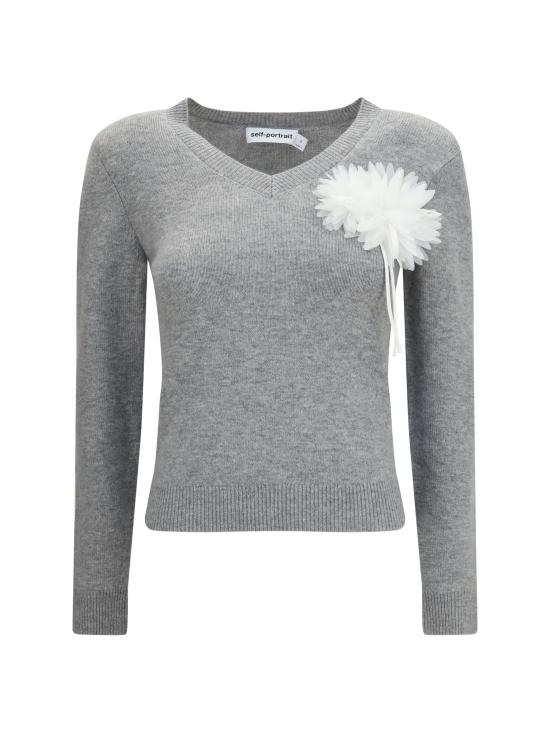 26FW 셀프 포트레이트 스웨터 AW26149TAGR GREY GRAY
