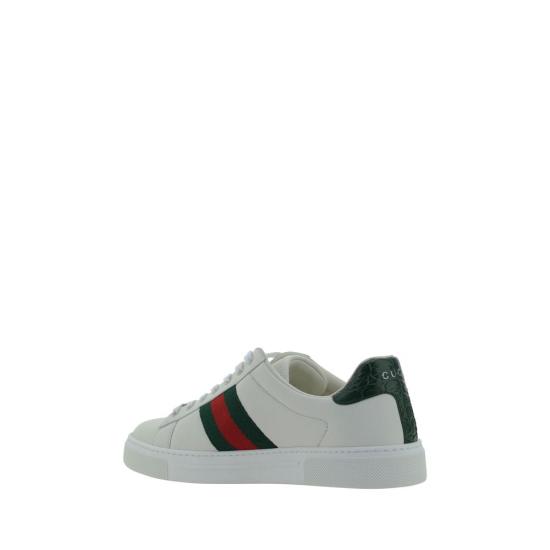 26FW 구찌 에이스 웹 레더 스니커즈 GU757943AACAG9055BB WHITE - GUCCI