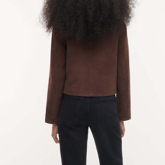  AR STUDIO 무스탕 Ar Studio Marley 염소 가죽 스웨이드 재킷 카카오 브라운 - OTHER BRANDS