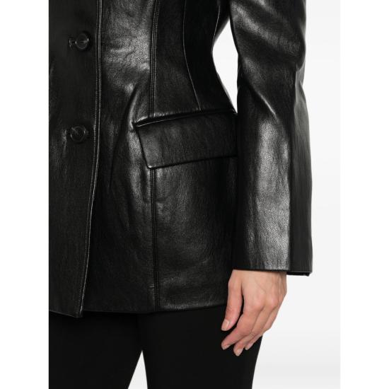 26FW 라 피신 가죽 자켓 LF261WJ006 EL001 999 BLACK - LA PISCINE