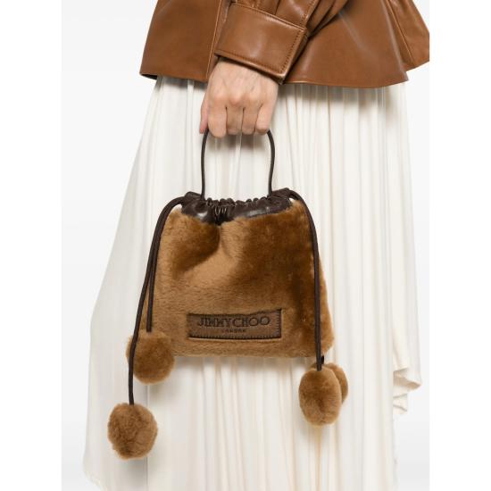26FW 지미추 토트백 DRAWSTRING XFK TECGO BROWN - JIMMY CHOO