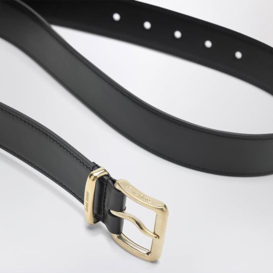 26FW 미우미우 루프 레더 벨트 5CC5362AIX Black - MIU MIU