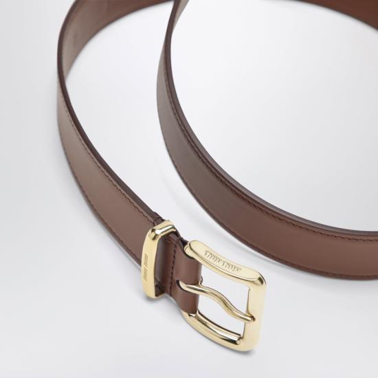 26FW 미우미우 루프 레더 벨트 5CC5362AIX Brown - MIU MIU